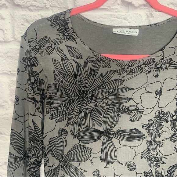 Bryn Walker Irys Floral Gallery Gray Shift Tunic Dress - Picture 6 of 13
